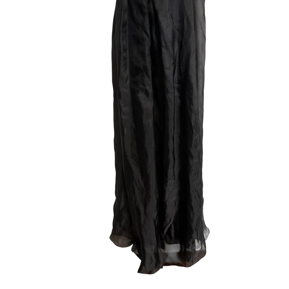 Mac Duggal Black Ruffle Layered One Shoulder Evening Formal Gown Size 8 - Picture 8 of 10